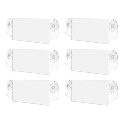 Marketing Holders 6 Pack Window Mount Sign Holder Holds 9 x 4 Inch Hours of Operation Daily Specials and Promotions Clear Acrylic Advertisement Sleeve with Suction Cups for Retail Stores - size: 9"w x 4"h