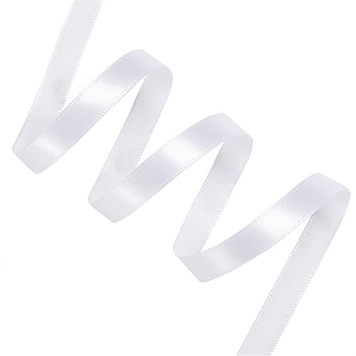 White Satin Ribbon 1/2 Inch for Gift Wrapping, 50 Yards in Length - color: White, size: 1/2"