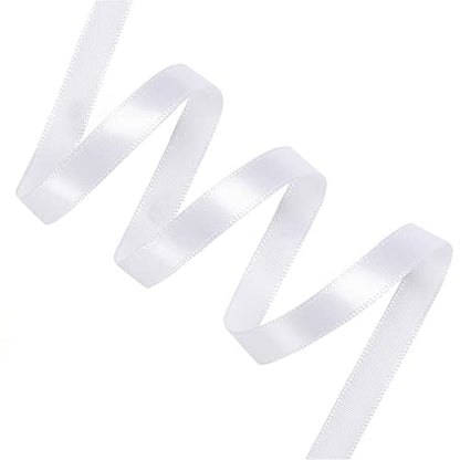 White Satin Ribbon 1/2 Inch for Gift Wrapping, 50 Yards in Length - color: White, size: 1/2"
