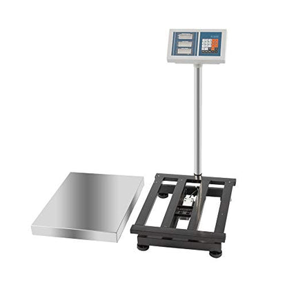 300KG/661lbs Weight Electronic Platform Scale,Stainless Steel High-Definition LCD Display,Digital Floor Heavy Duty Folding Scales,Perfect for Luggage Package Price Computing Postal Shipping Mailing