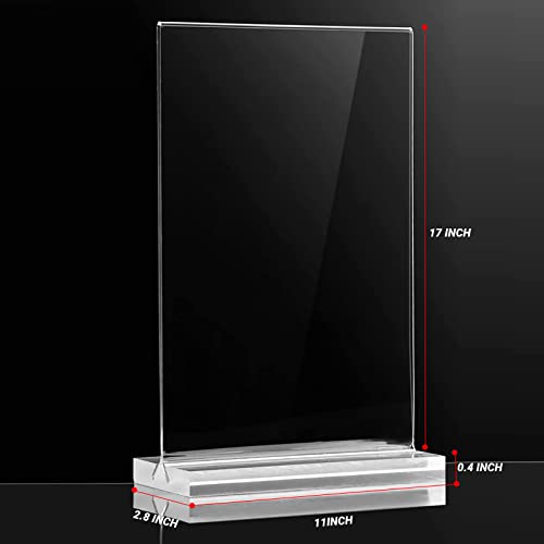 2 Pack 11 x 17 Inches Large Acrylic Sign Holder, Clear T Shaped Sign Holder Table Photo Menu Display Stand Double Sided Picture Flyer Sign Holder for Office Store Restaurant (11 x 17 Inches) - size: 11 x 17 Inches