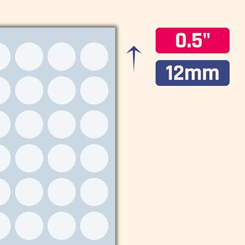 9000 Pieces, 1/2 inch - White Dot Stickers, Small Round Circle Dots Labels - color: White, size: 9000 Pieces