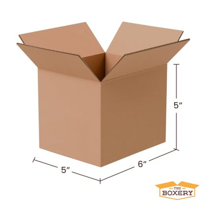 The Boxery 6"x5"x5" Corrugated Cardboard Boxes 50-Pack - size: 6 x 5 x 5"