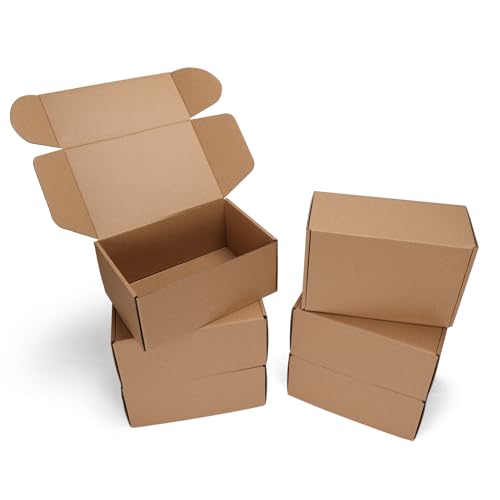 PHAREGE 6 Pack 9x6x4 inch Cardboard Shipping Boxes, Brown Gift Boxes - color: Brown, size: 9x6x4 inch 6 Pack