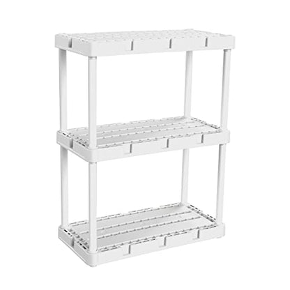 Gracious Living Knect-A-Shelf 3 Shelf Solid Light Duty Storage Unit, White - color: 3 Shelf - White, size: 1 Pack