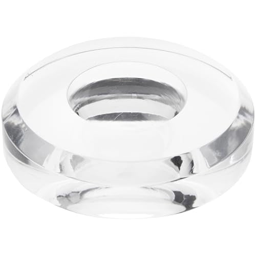 Plymor 3" W x 3" D Clear Round Egg/Sphere Base (1.5" Hole) (2 Pack) - size: 3" x 3" x 0.75"