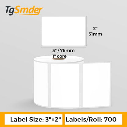 3" x 2" Direct Thermal Shipping Labels, 12 Rolls-700/Roll, 1" Core - size: 3" x 2" -12 Rolls ( 8400 Labels )