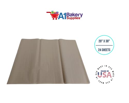 Tissue Paper Squares, Bulk 24 Sheets, Premium Gift Wrap and Art Supplies for Birthdays, Holidays, or Presents by A1BakerySupplies, Small 20 Inch x 30 Inch (Dessert Tan) - color: Dessert Tan
