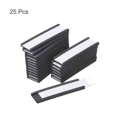 MECCANIXITY Label Holders 2" x 0.6" C Channel Rubber Magnetic for Metal Shelves Organize, Office File Cabinets Pack of 25 - size: 2" x 0.6"