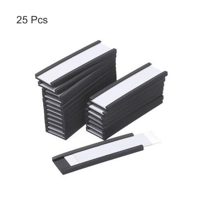 MECCANIXITY Label Holders 2" x 0.6" C Channel Rubber Magnetic for Metal Shelves Organize, Office File Cabinets Pack of 25 - size: 2" x 0.6"