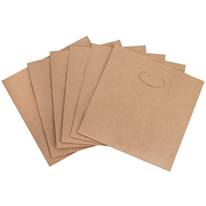 Foraineam 100 Pack Kraft Paper Bags, 11x6x11 Inch Natural Brown Paper Party Favor Goody Snack Gift Bag with Die Cut Handle, Bakery, Retail