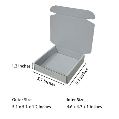 50 Pack 5.1x5.1x1.2 in Gray Shipping Boxes - color: Gray, size: 5.1x5.1x1.2 in