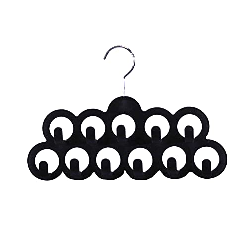 Velvet Scarf Storage Organizer for Closet (Pack of 3), Black | by Home Basics | Scarf Holder for Scarves and Ties | Slim Scarf Hangar Useful for Belts and Jewelry - size: 12 inches x 8.5 inches