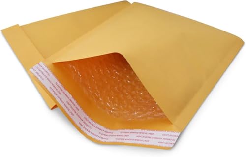 SupplyAir 7.25x8 Kraft Bubble Mailers #CD Size, Self-Seal Padded Envelopes for Shipping CDs DVDs Media, 10 Pack
