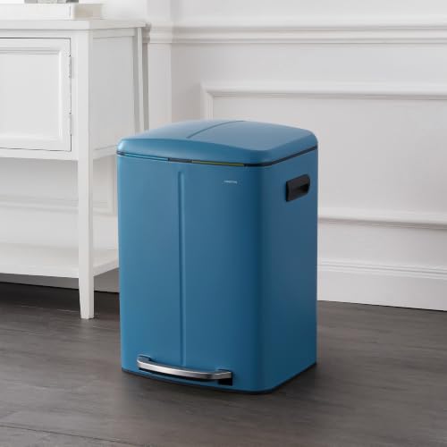 happimess Marco 10.6 Gal Double Bucket Step Trash Can, Bright Cobalt Blue - color: Bright Cobalt Blue