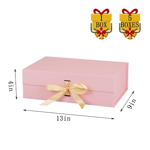 BoxSkivra Pink Magnetic Gift Box Large 1 Pack 13X9X4 Inch - color: 13X9X4Inch-Pink-Pack of 1