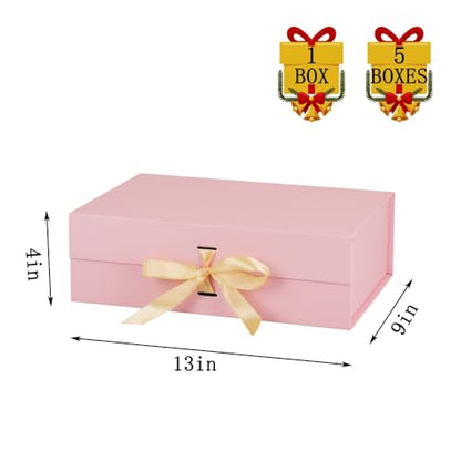 BoxSkivra Pink Magnetic Gift Box Large 1 Pack 13X9X4 Inch - color: 13X9X4Inch-Pink-Pack of 1