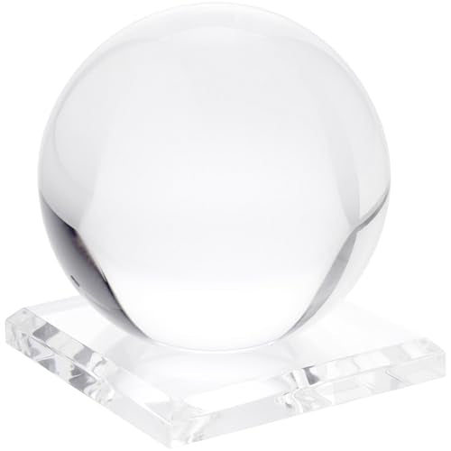 Plymor 3.5" W x 3.5" D Clear Square Egg/Sphere Base (2" Hole) - size: 3.5" x 3.5" x 0.5"