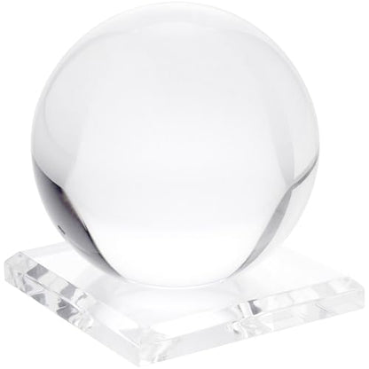 Plymor 3.5" W x 3.5" D Clear Square Egg/Sphere Base (2" Hole) - size: 3.5" x 3.5" x 0.5"