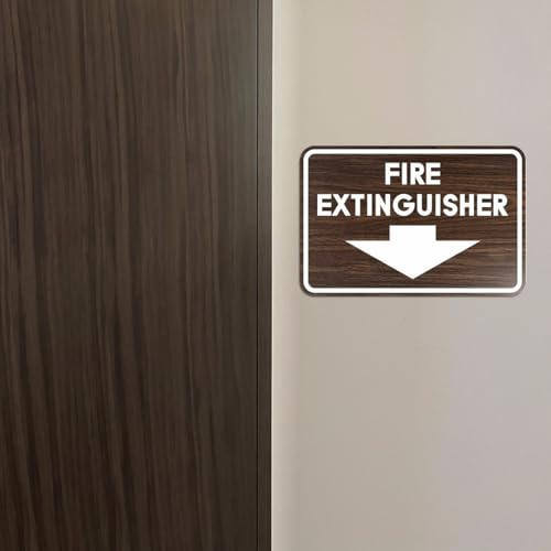 Signs ByLITA Classic Framed Fire Extinguisher (Brushed Gold) - Large 2 Pack - color: Brushed Gold, size: 6 x 8" - Large (2 Pack)