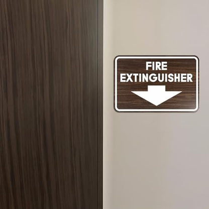 Signs ByLITA Classic Framed Fire Extinguisher (Brushed Gold) - Large 2 Pack - color: Brushed Gold, size: 6 x 8" - Large (2 Pack)