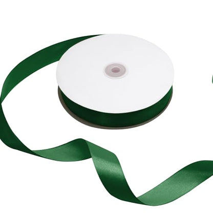 Dark Green Satin Ribbon 1 Inch 100 Yards, for Wedding Gift Wrapping - color: Dark Green