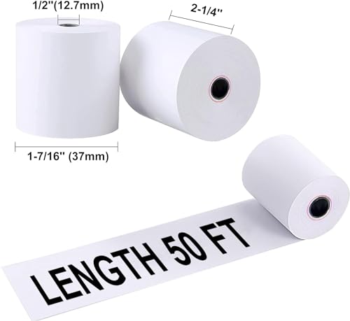 2-1/4'' X 50' Thermal Receipt Paper Rolls - Premium Thermal Printer Paper - 500 Rolls - size: 2 1/4" x 50', style: 500 Rolls
