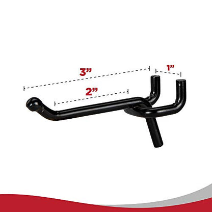 Presa Heavy Duty Black Steel Peg Board Shelving Hooks, 2-Inch, 50-Pack - color: Black, size: 2 Inch