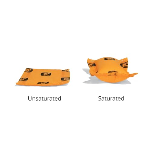 PIG Spill Alert Absorbent Pads | Pocket Spill Multipurpose Absorbent Pad | 5" W x 8" L | Absorbs up to 14.47 oz. per pad | 50 Pads | High-Vis Orange | PM50839 - style: 50 pads