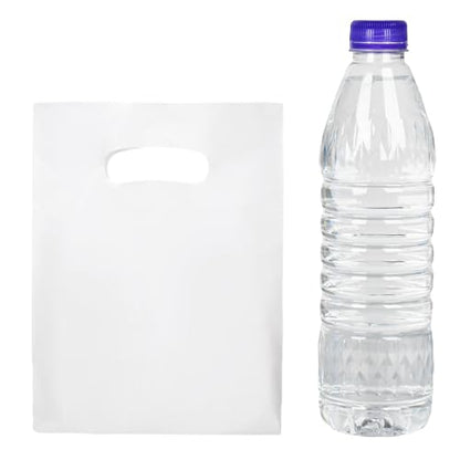 100 PCS White Small Gift Bags, 6"x8" Party Favor Goodie Bags, Treat Retail Pouches with Handle for Kids Birthday, Christmas, Small Businesses - color: White-100PCS