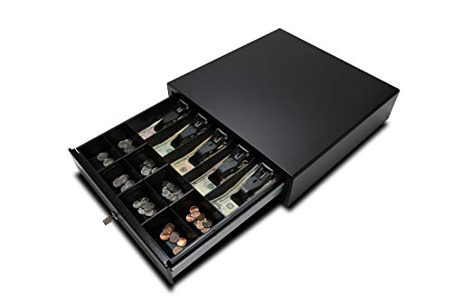 APG VB320-BL1616-B10 Vasario Series Standard-Duty Painted-Front Cash Drawer with MultiPRO 320 Interface, 24V, 16.2" x 4.3" x 16.3", Black