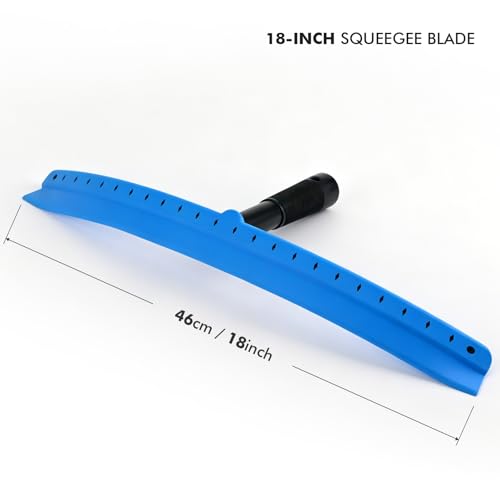 FOSHIO Window Squeegee with 18-Inch Large TPU Blade, All-Purpose Shower Squeegee for Glass Doors, Car Windows, Windshield, PPF Installation, Streak-Free Tile Wall Glass Cleaner Tool