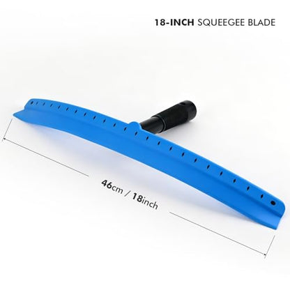 FOSHIO Window Squeegee with 18-Inch Large TPU Blade, All-Purpose Shower Squeegee for Glass Doors, Car Windows, Windshield, PPF Installation, Streak-Free Tile Wall Glass Cleaner Tool