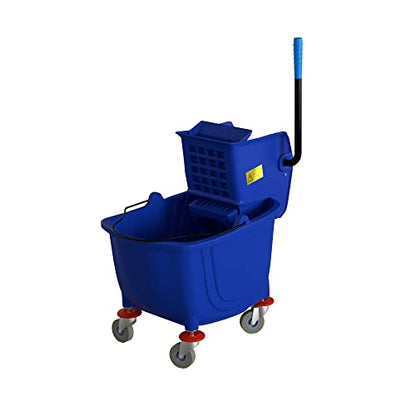 35 Qt. Blue Mop Bucket & Side Press Wringer Combo - color: Blue, size: 35 Qt.