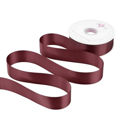 MAYREEL 1.5 inch Burgundy Double Faced Satin Ribbon 50 Yards - color: Burgundy, size: 1-1/2 Inch