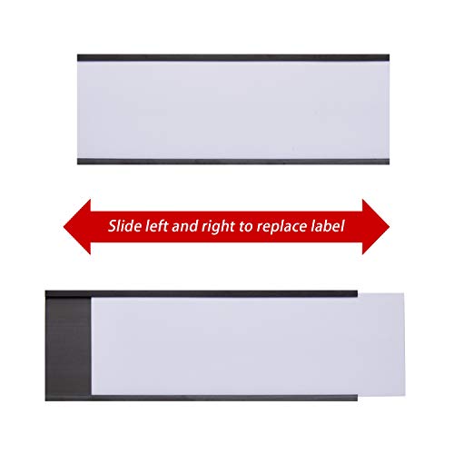 Magnetic Label Holders with Magnets, Data Card Holders with Clear Plastic Protectors, Set of 30 (0.8 x 3 Inch) - size: 0.8 x 3 Inch