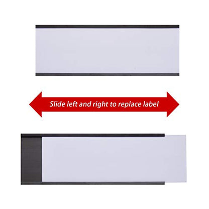 Magnetic Label Holders with Magnets, Data Card Holders with Clear Plastic Protectors, Set of 30 (0.8 x 3 Inch) - size: 0.8 x 3 Inch