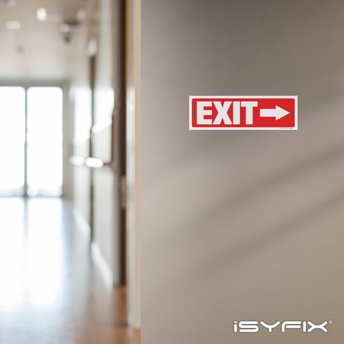 iSYFIX Exit Signs, 12 Pack, 12x4 Inch Directional Arrow Signs - color: Plastic Right, size: 12 Pk 12x4