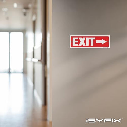 iSYFIX Exit Signs, 12 Pack, 12x4 Inch Directional Arrow Signs - color: Plastic Right, size: 12 Pk 12x4