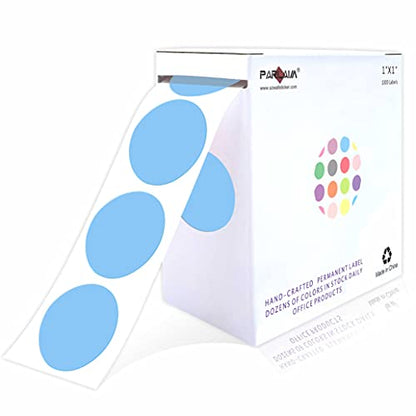 1" Light Blue Dots Round Color Coding Label,1000 Stickers in Dispenser Box - color: Light Blue, size: 1 Roll-1000PCS