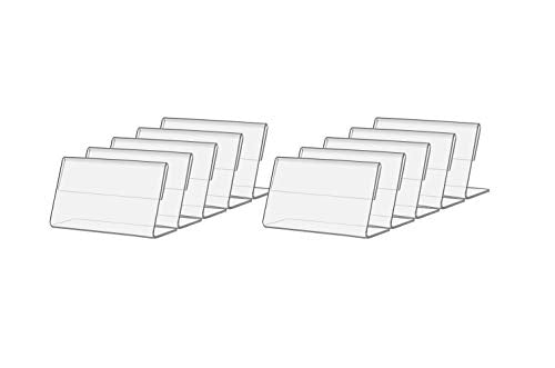 Marketing Holders 10 Pack Table Tent 3.5" x 2" Sign Holder Horizontal Deli Ice Cream Shop Flavor Signage Pricing Sandwich Shops Slant Back Clear Acrylic Literature Holder Countertop - size: 3.5"w x 2"h