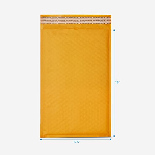 Golden Kraft Bubble Mailers 12.5x19 inch - 50 pack, Self-Seal Cushioning Padded Envelopes #6 | Small Business eCommerce shipping jewelry, makeup, cosmetics, accessories, and more - MADE IN USA - size: #6 - 12.5" x 19"