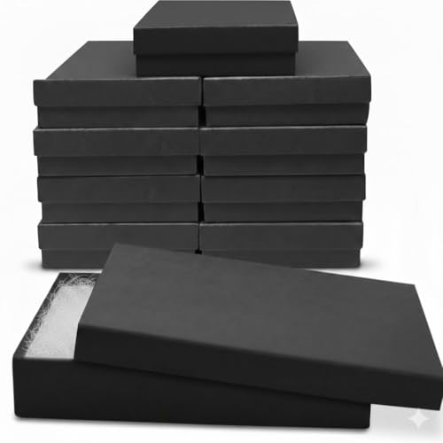 Novel Box Black Cardboard Jewelry Gift Box With Lid 10 Pack 5.5x3.5x1 In - color: Black