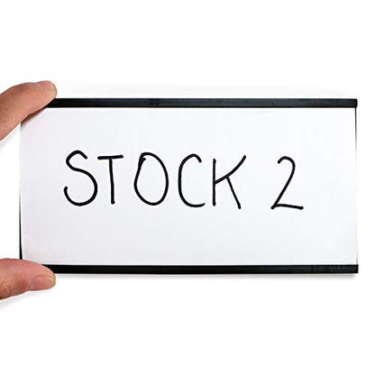 SmartSign (10-Pack) Magnetic C Channel Card Label Holders - 3" x 6" Metal Racks and Shelf Label Holders with Paper Inserts - size: 3" x 6" pack of 10