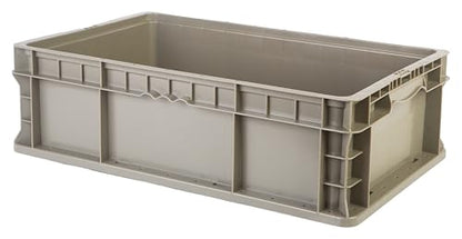 Hudson Exchange 24 x 15 x 7.5" (36 Pack) Straight Wall Handled Storage Container Tote, Gray/Brown - color: Gray/Brown, size: 36 Pack