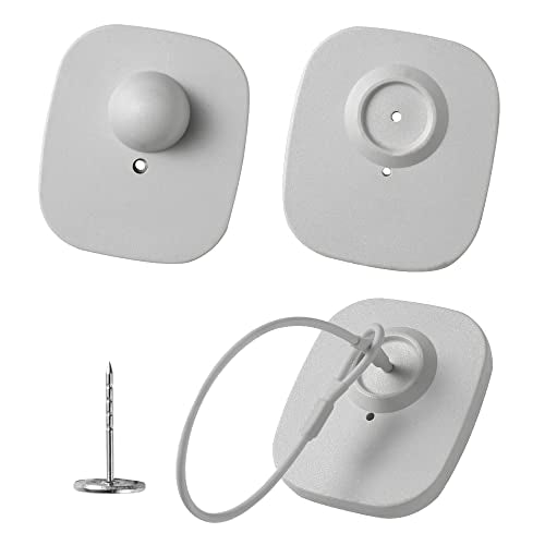 1000Pcs 8.2Mhz RF Security Clothing Tags Grey Retails EAS Clothes Tag with 1000 Pins and 200 Lanyards - style: 1000 Gray Tags + 200 Lanyards
