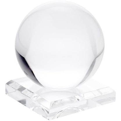 Plymor 3.5" W x 3.5" D Clear Square Egg/Sphere Base (1.875" Hole) - size: 3.5" x 3.5" x 0.75" (1.875 Dia.)