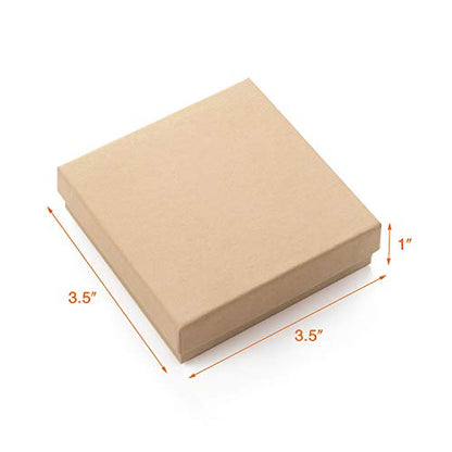GEFTOL Jewelry Gift Boxes 96 Pack 3.5x3.5x1 Inch Cardboard Jewelry Boxes,Small Gift Boxes for Jewelry Earrings Necklaces Handmade Bangles Bracelets(Brown) - color: Brown, size: 3.5x3.5x1 Inch (Pack of 96)