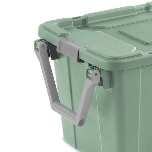 40 Gal Heavy Duty Wheeled Storage Totes 2 Pack, Rugged Plastic Storage Bins with Secure Latching Lids, Stackable Rolling Containers for Garage, Workshop, Warehouse & Outdoor Storage