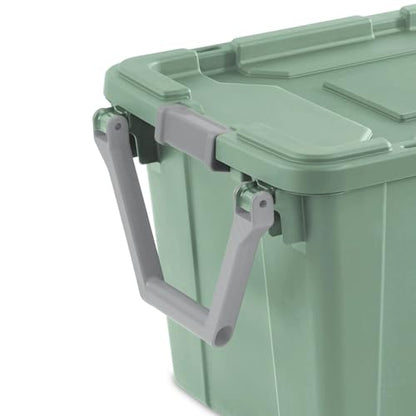 40 Gal Heavy Duty Wheeled Storage Totes 2 Pack, Rugged Plastic Storage Bins with Secure Latching Lids, Stackable Rolling Containers for Garage, Workshop, Warehouse & Outdoor Storage